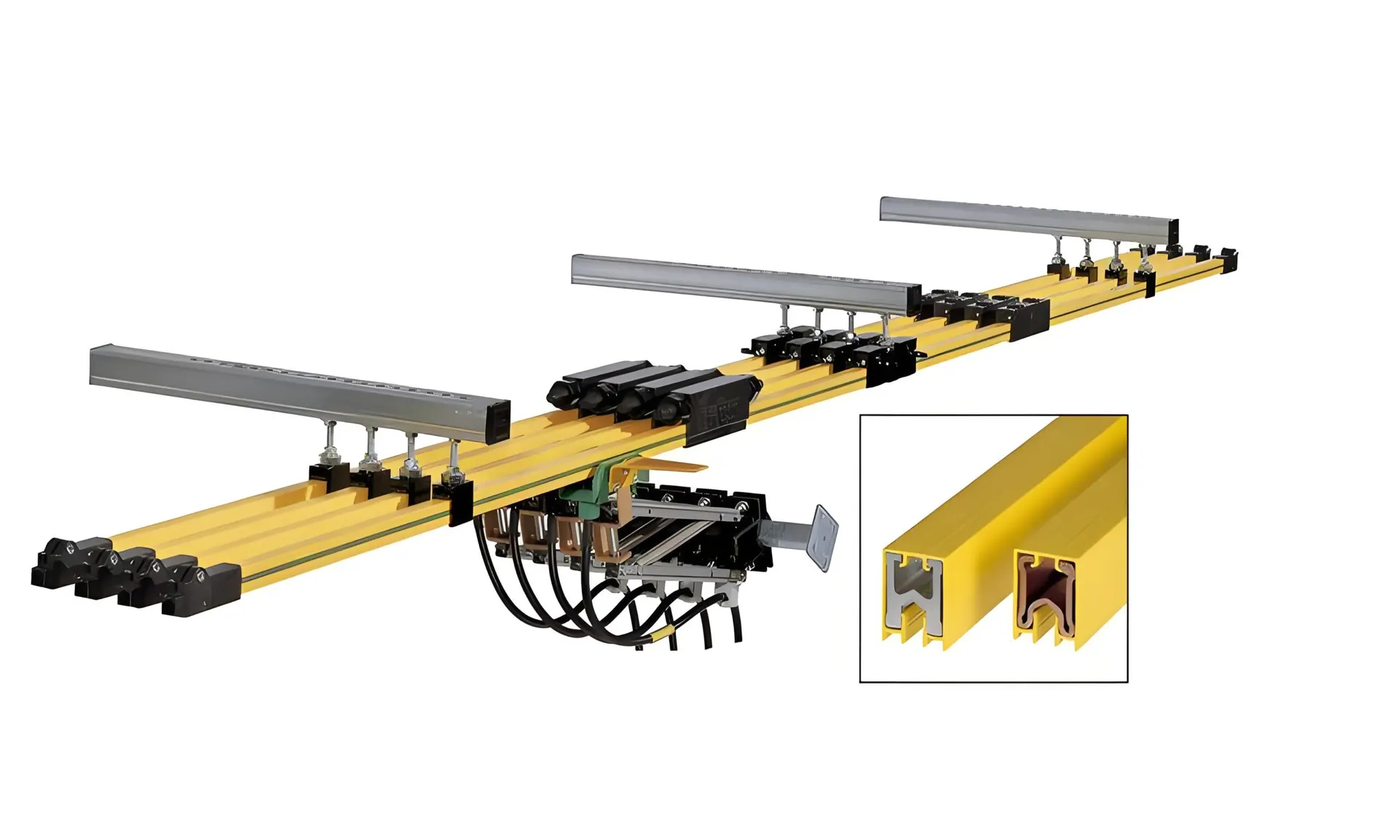 Conductor bar power supply system for the crane runway