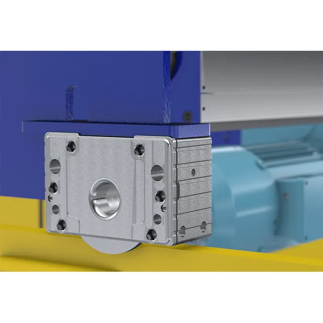 Modular crane wheel block with geared motor, supplied in an end carriage kit